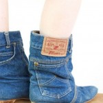 bota feita com jeans velho