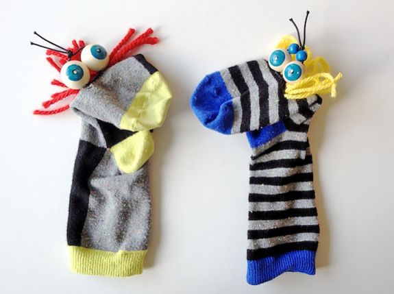 Fantoches feitos com meias são divertidos e rápidos para fazer (Foto: handmadecharlotte.com)               