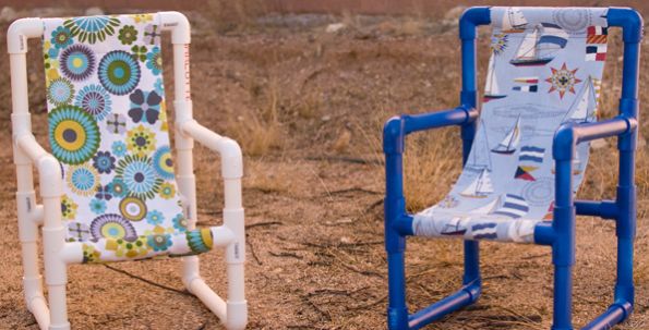 Cadeira infantil de tubos de PVC é diferente, mas fácil de ser feita (Foto: quelinda-crafts.blogspot.com.br) 