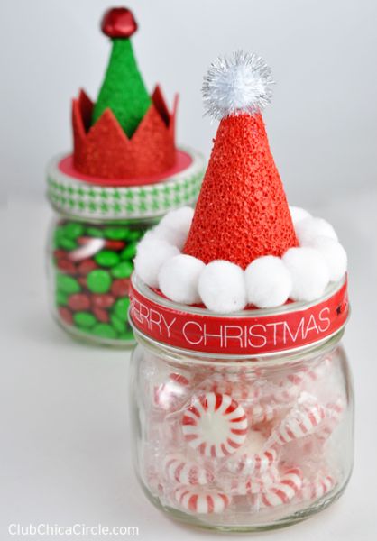 Lembrancinhas de Natal com potinhos de vidro são lindas e encantam a adultos e crianças (Foto: club.chicacircle.com)
