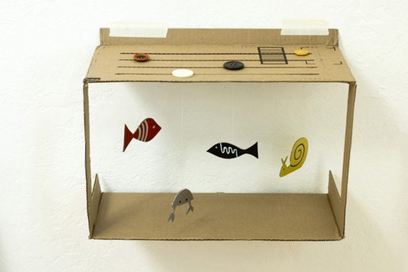 artesanato com papelão aquario