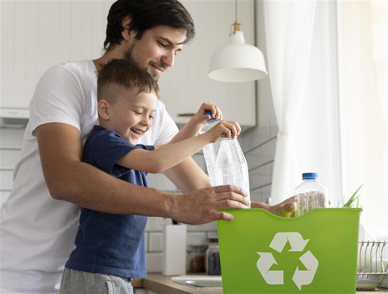 Práticas sustentáveis com reciclagem em casa