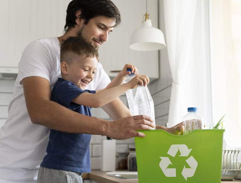 pai educando filho reciclagem