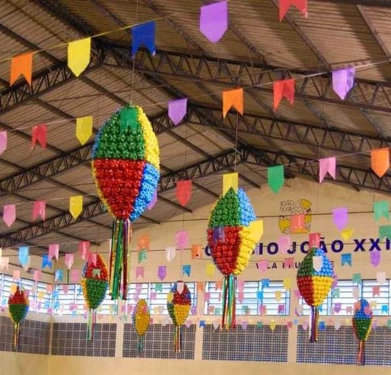 Decoração festa junina reciclável simples